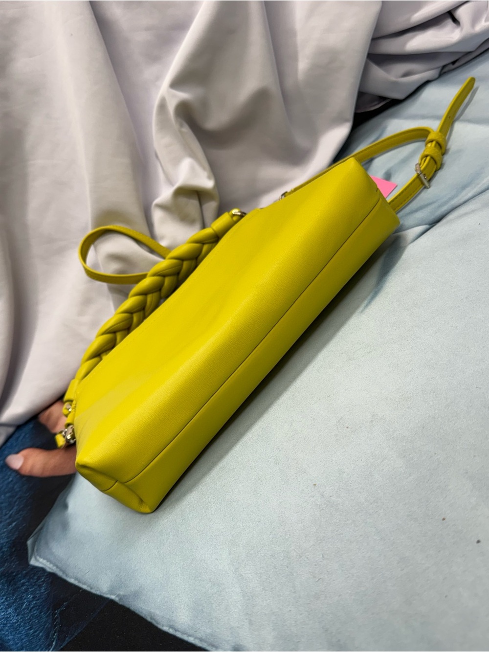 (new+tag) Kate Spade Meringue Shoulder / Crossbody Lime Yellow Braided-Handle - Picture 14 of 14